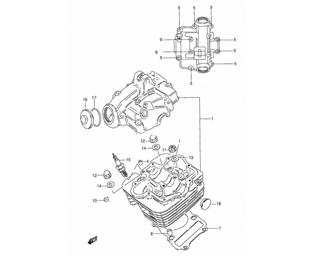 Black bare cylinder head Mash 125 Euro 4/5