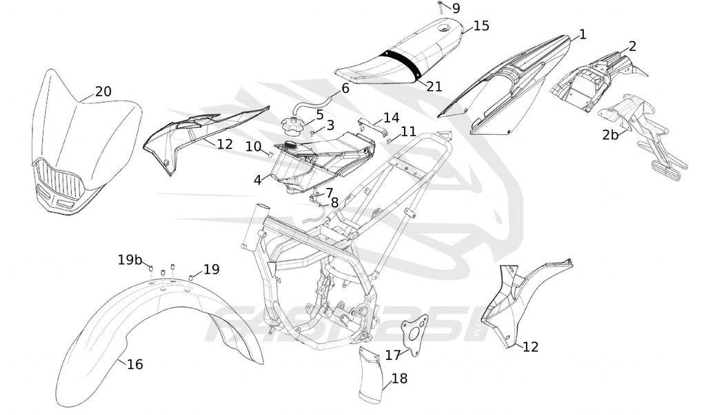 2 Rear light support Fantic 125 Casa and Performance 2016-2020