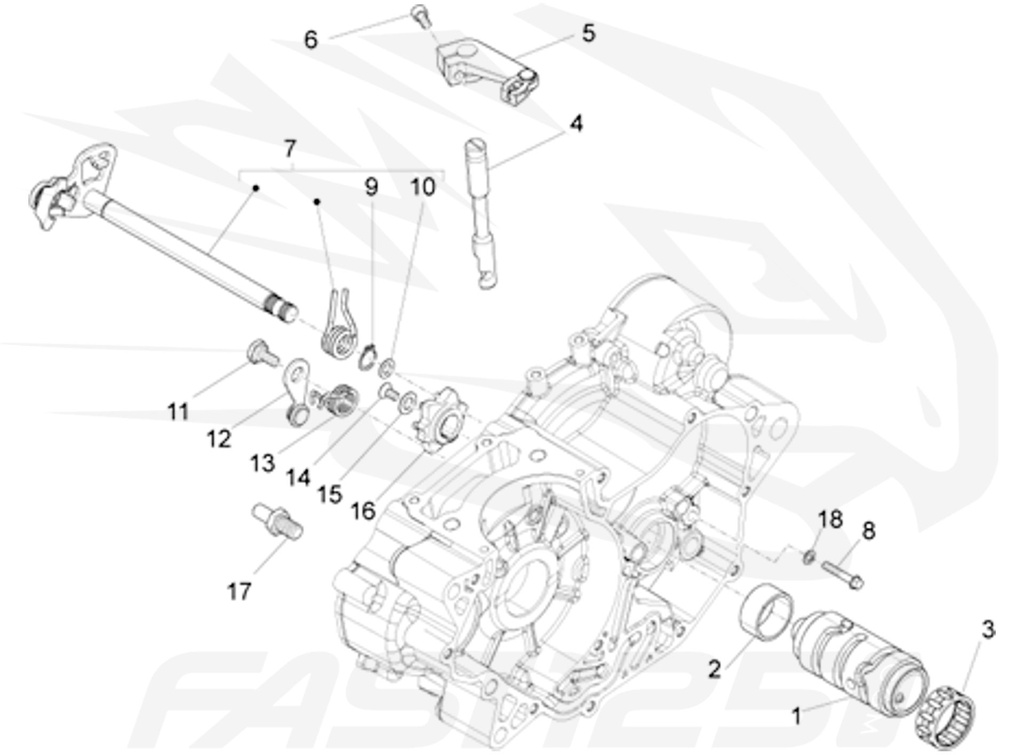 4 Eixo de embreagem 125 Aprilia - 125 Orcal - 125 FB Mondial