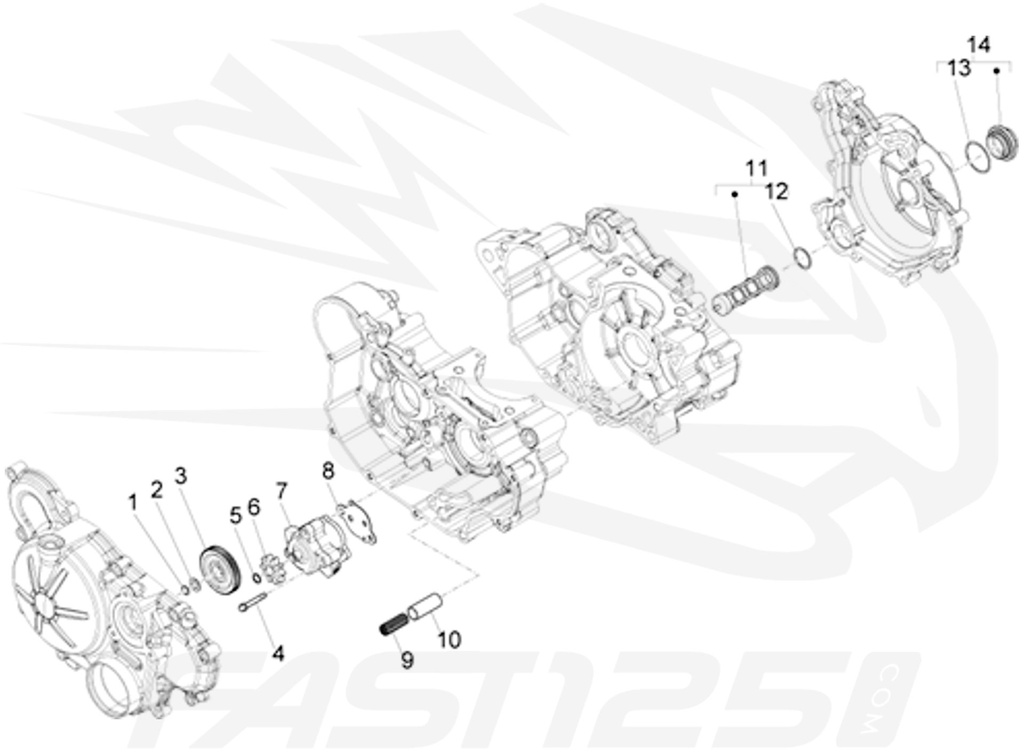 12 Junta filtro de aceite 125 Aprilia - 125 Orcal - 125 FB Mondial