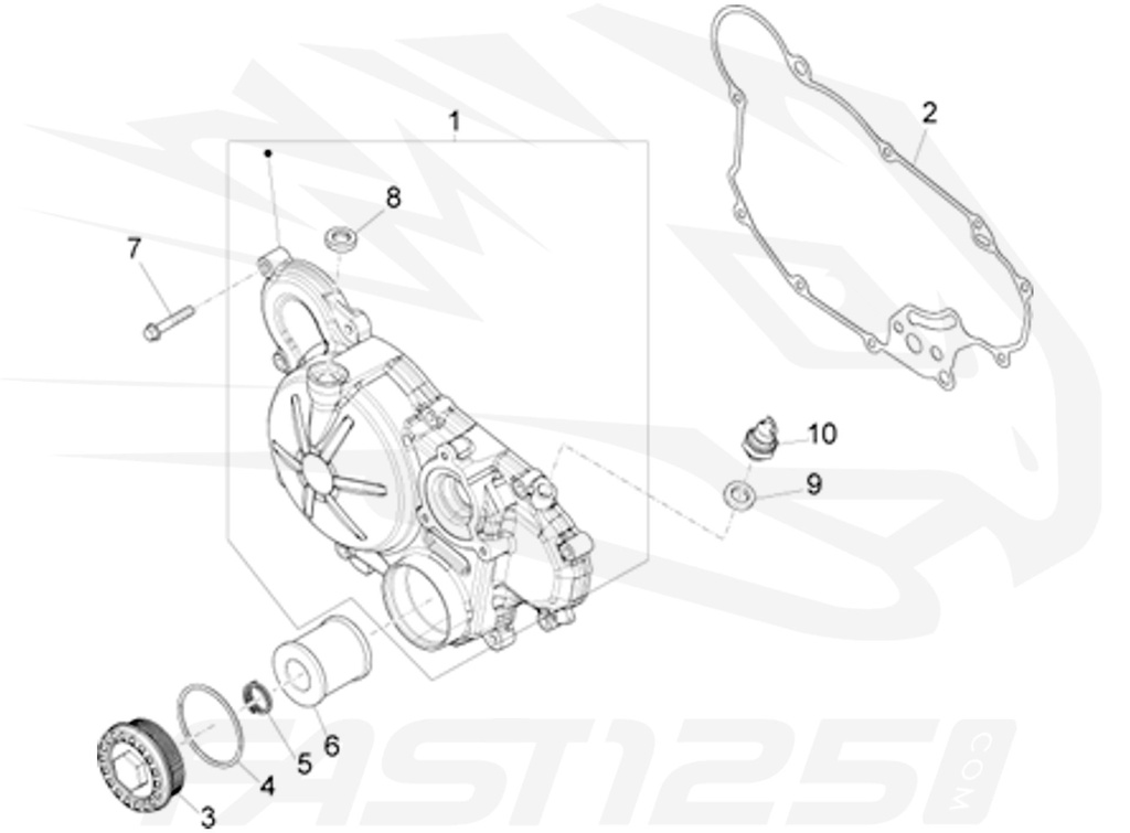 9 Arandela de estanqueidad del sensor de presión de aceite 125 Aprilia - 125 Orcal - 125 FB Mondial