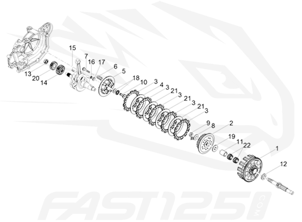 6 Mola da embreagem 125 Aprilia - 125 Orcal - 125 FB Mondial