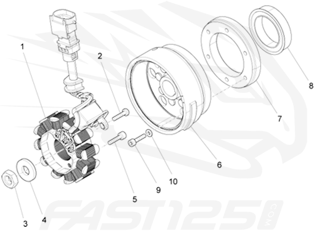 1 Encendido del estator 125 Aprilia - 125 Orcal - 125 FB Mondial