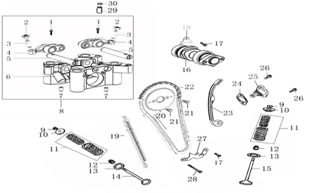 1 Bolt m5 × 14 rocker arm