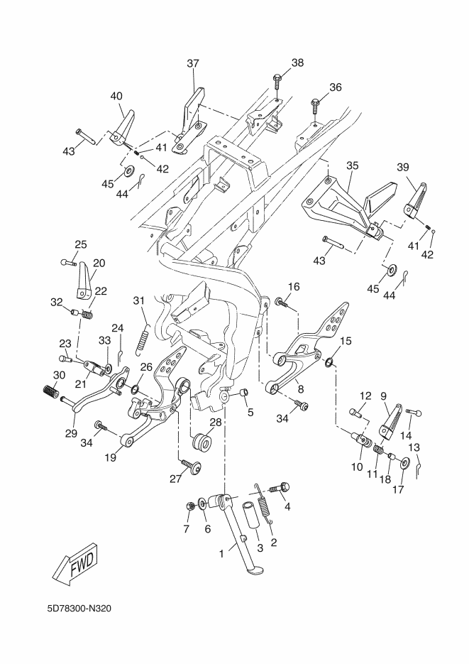 Cavalletto laterale a molla Yamaha MT 125 / YZF R 125