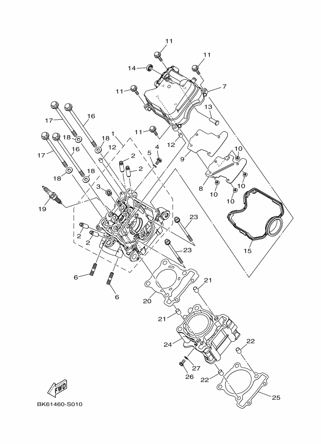 2 Guida valvola MT 125 Ph2 / YZF R 125 Ph3