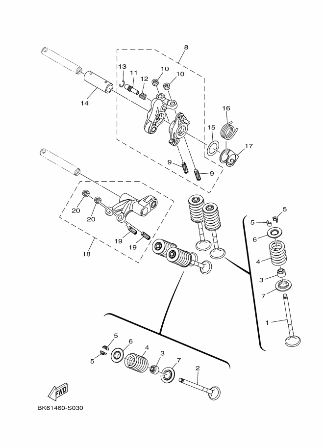 2 Soupape échappement Yamaha MT 125 Ph2 / YZF R 125 Ph3