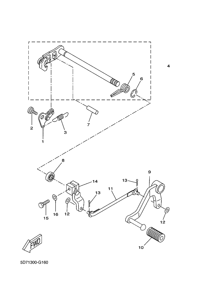 Parafusos seletor de retorno da placa de bloqueio Yamaha YZF R 125 Ph1