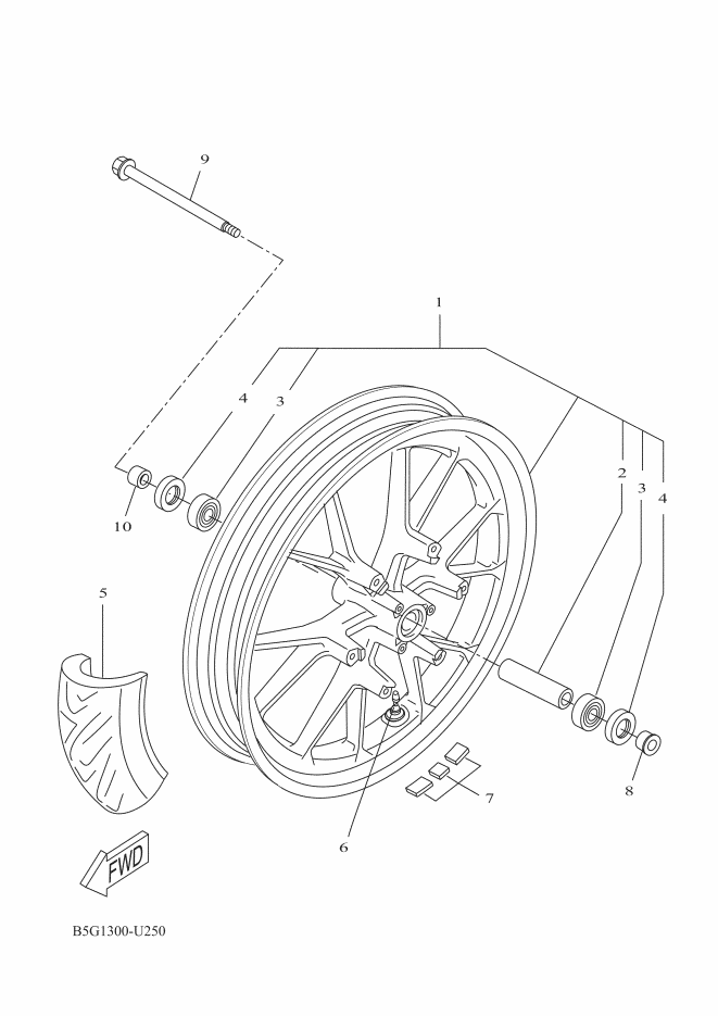 2 Yamaha MT 125 Ph2 / YZF R 125 Ph3 front rim spacer