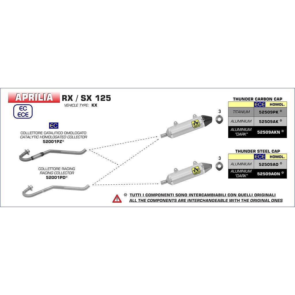 Line Arrow Thunder Aprilia RX 125 / SX 125 não catalisada